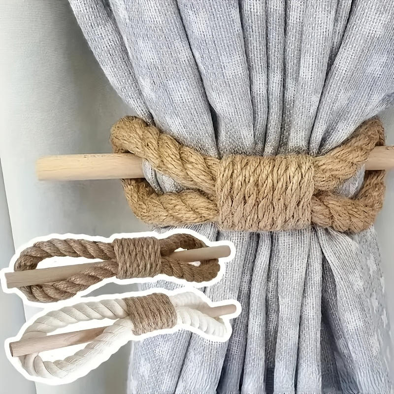 Подхваты для штор из пеньковой веревки в деревенском стиле в стиле бохо, простые декоративные держатели для штор
