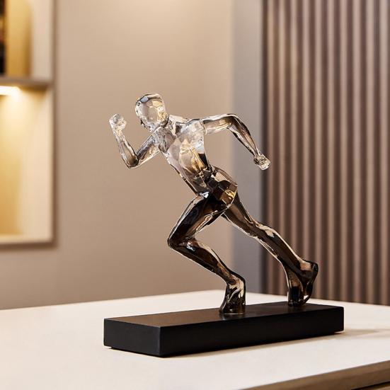 Male Runner Sculpture Abstract Resin Running Figurine Modern Home Decoration for