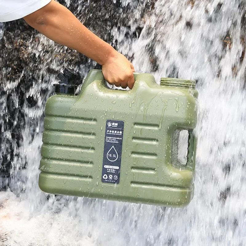Outdoor Portable Water Tank Large Capacity Water Container Waterproof Bin with Detachable Faucet No Leakage for Camping Fishing
