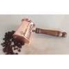 Pure Copper with Tin Lining Inside Turkish Kettle Mug with Wooden Handle & Hammered Design, Coffee Tea Mug Pourer, Volume - 400 ML