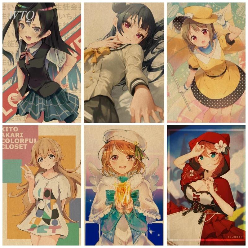 Love Live School Idol Project Аниме-постеры Ретро-постер Домашний декор Настенная живопись на холсте Фотографии для декора детской комнаты