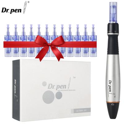 A1C электрическая микроигольная ручка набор для ухода за кожей инструменты Derma Pen мезотерапия авто микроигольная терапия косметическое устройство с дополнительными картриджами 10 шт.