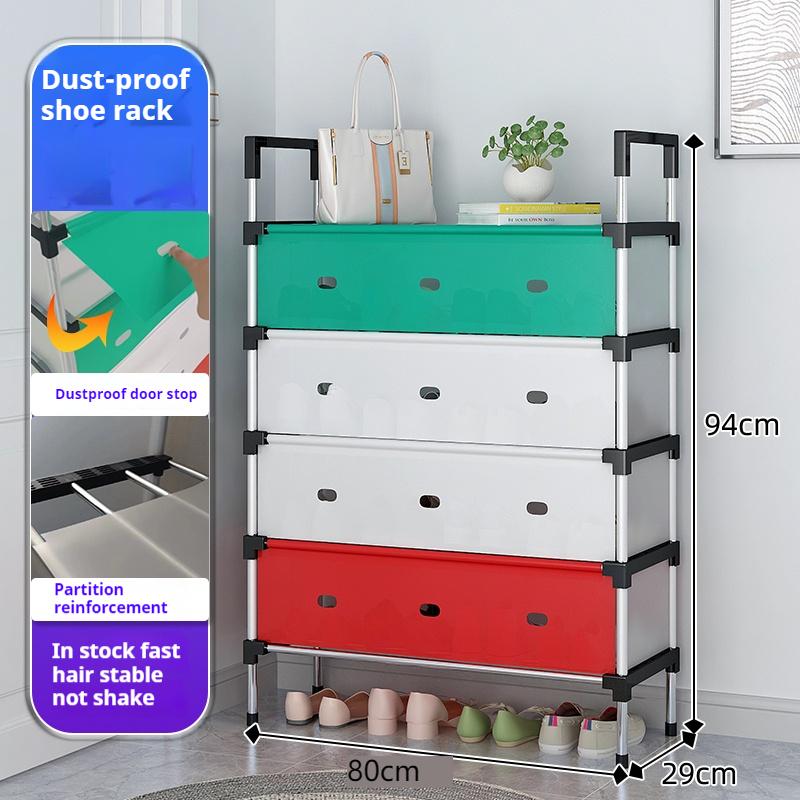 Пылезащитная полка для обуви, многослойная, универсальная, экономящая место, простая в сборке, бытовая, внутренняя, для хранения обуви в общежитии