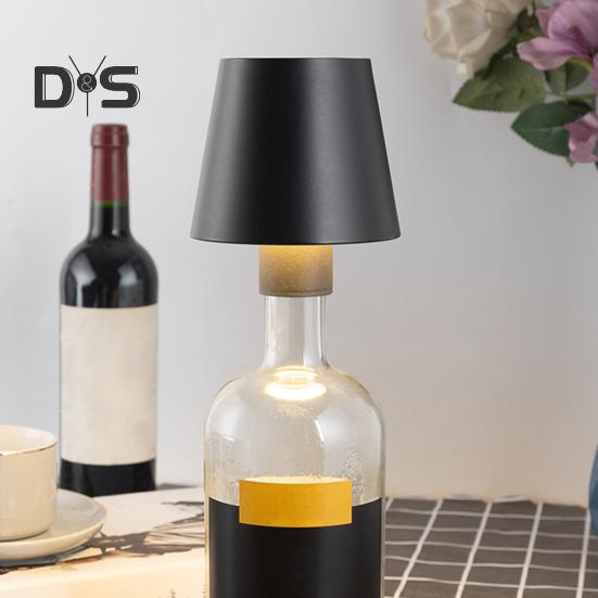 Светодиодная лампа для бутылки вина, 3 цвета, регулируемая яркость, аккумуляторная, беспроводная, с сенсорным управлением, настольная лампа, украшение для дома, офиса, бара, кафе