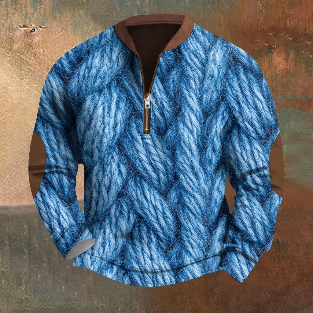 Мужская повседневная толстовка в стиле ретро с градиентным принтом