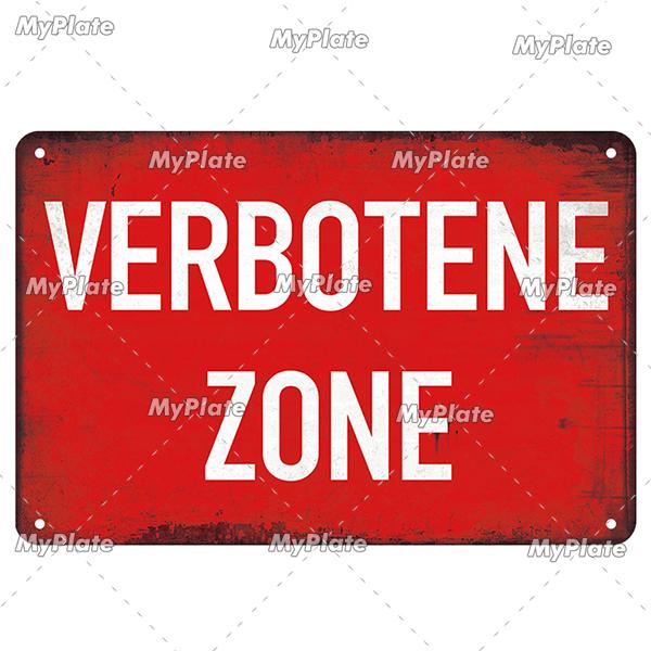 Vintage ACHTUNG HALT War Metal Signs Berlin Tin Sign Plaque Metal Plate Wall Decor For Pub Club Man Cave Plate Bar Decoration