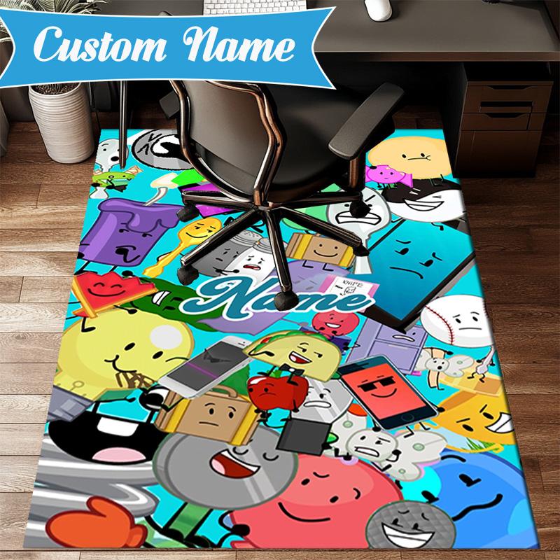 Custom Name Cartoon Dream Island Rug for Living Room, Game Rooms, Office, Bedroom, Floor Mat Playful Design, fan gifts Christmas decor
