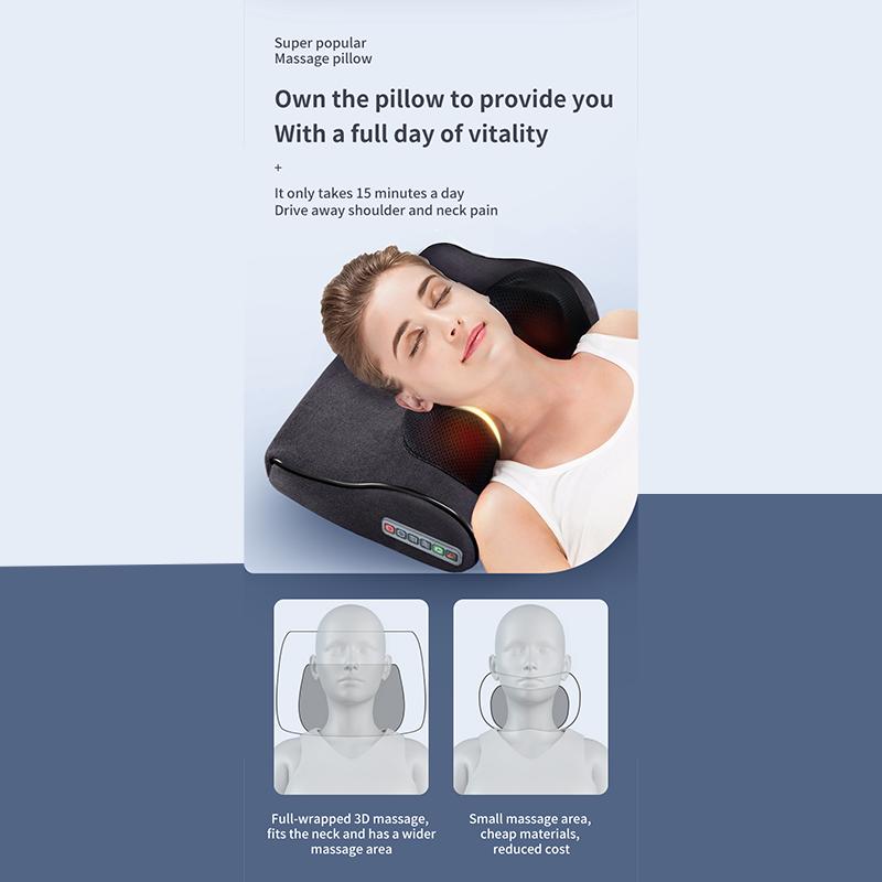 Электрическая разминающая подушка для массажа шиацу, инфракрасный нагреватель, массажер для шеи, массажная подушка для спины, талии, тела, оздоровительный массажер для релаксации