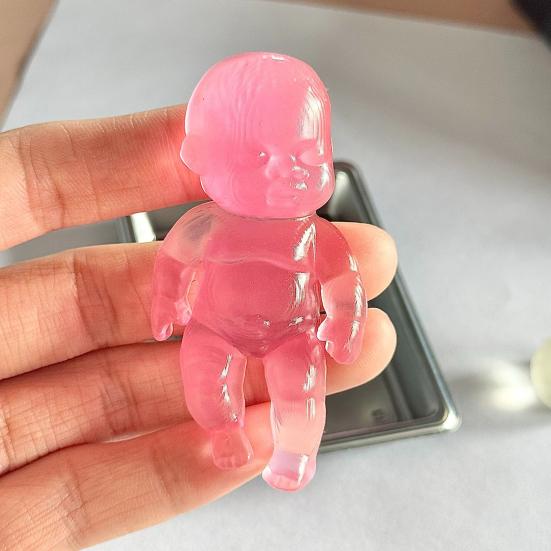 Transparent Babies Stress Relief Toy Slow Rising Anxiety Relieving Mini Baby Squeeze Toy Soft Stretchy Relaxation Stress Ball Fidget Toy