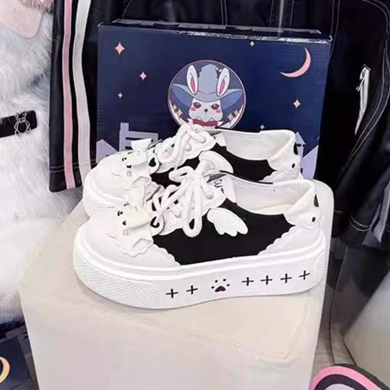 Милый дом Яби сыр кролик круглый платформа холст лоферы женские лолита милая лолита кеды