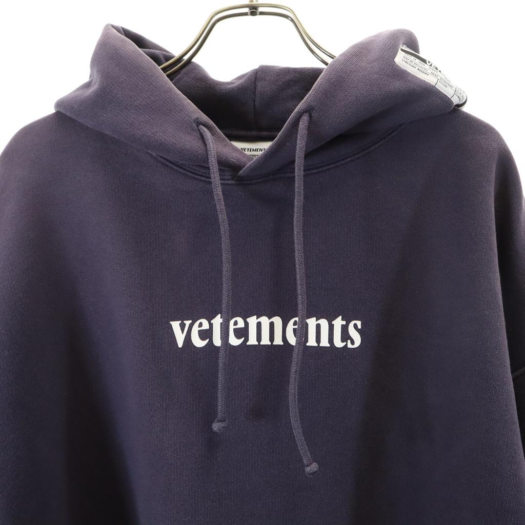 Vetements Свитшоты с длинным рукавом и нашивкой-штрихкодом M Темно-синий пуловер унисекс Мужские Б/У