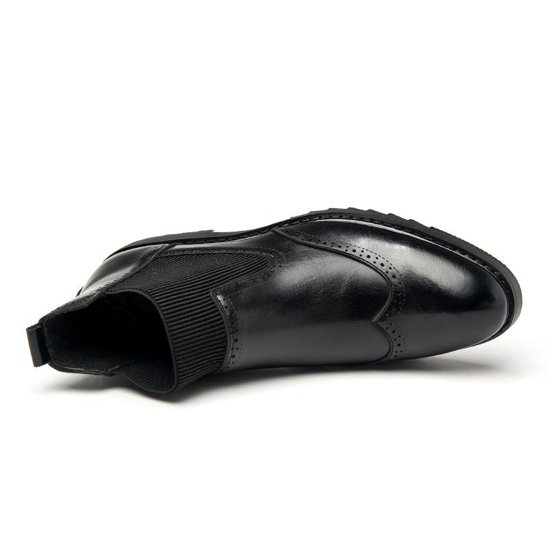 Мужские ботинки челси, водонепроницаемые ботильоны без застежек, мужские модные ботинки-броги, обувь из микрофибры, кожаные туфли Zapatillas Hombre, размер 38-44