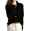 Retro Spring/Autumn Women's Knitted Stand Collar Cardigan - Casual, Versatile, Loose-Fit Short Jacket