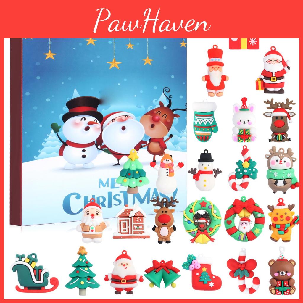 Календарь Адвента на Рождество от Санта-Клауса ПВХ 3D Знаковые Фигурки Для Праздничного Декора и Подарков