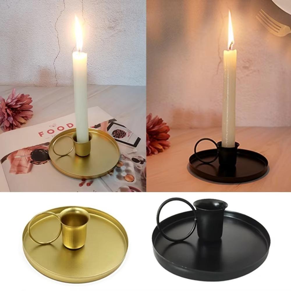 Metal Candle Stand Vintage Round Candlestick  Home Wedding Decorations