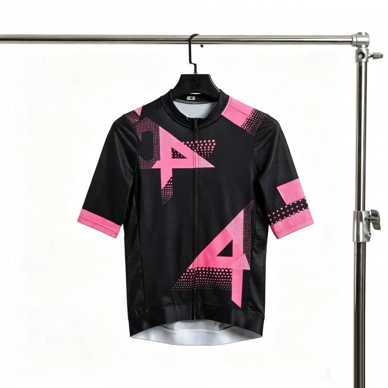 Mens Cycling Jersey Short Sleeve Breathable Mesh Performance Top With Geometric Dot A Letter Design