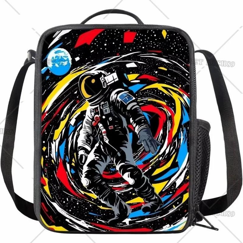 Современный изолированный ланч-бокс с принтом галактики и астронавта, многоразовый и портативный ланч-бокс, пищевой контейнер для детей и школьников, пикников