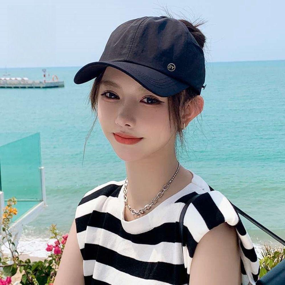 UV Protection Women's Visor Hat Quick-drying Ponytail Sun Hat Fashion Baseball Cap Outdoor Sports