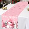 Pink Christmas Table Runner Christmas Decorations For Home 2025 Xmas Table Flag NewYear Winter Holiday Kitchen Dining Table Deco