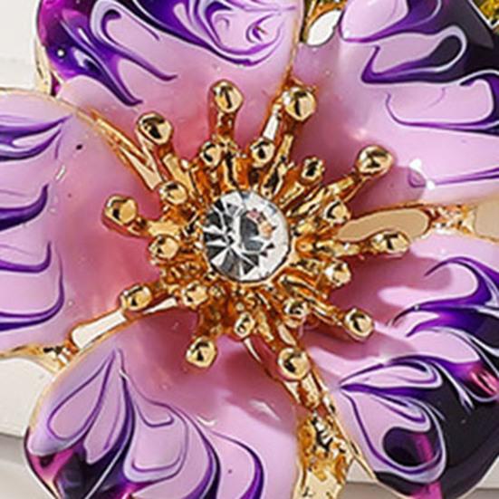 Yousheng Женская брошь Эмаль Цветок Капает Масло Противоскользящий Износостойкий Костюм Пальто Воротник Шапка Шарф Украшение Прищепка Выпускной Вечеринка Одежда Ювелирные Изделия