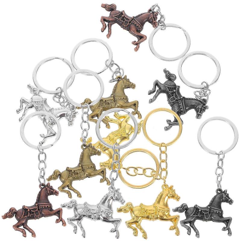 Horse Keychain Metal Key Chain for Home Use 10Pcs with Zodiac