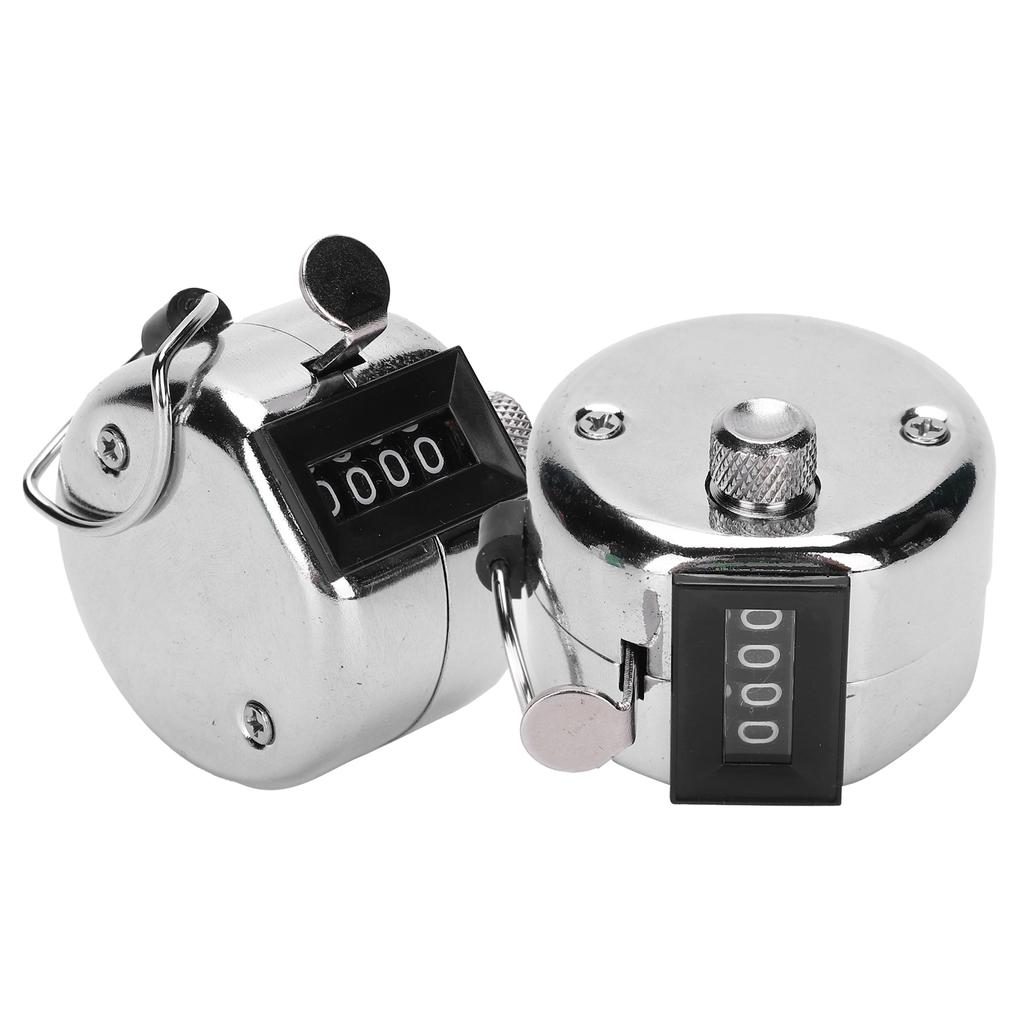 2Pcs Hand Tally Manual Knob Counter Stainless Steel 09999 for Workshop Inventory
