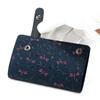 Футляр для карт Inden 10 карманов Оленья кожа Узор «Нагоми» с драконом Темно-синий x Черный Красный лак 7522 [Indenya]