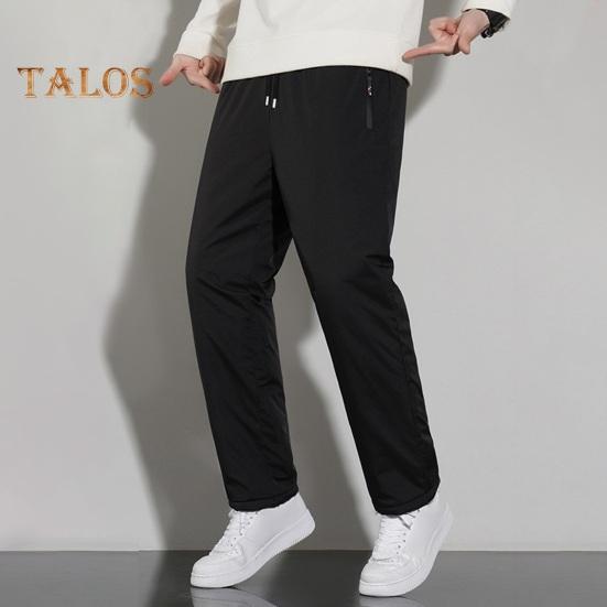 Зимние брюки для мужчин среднего возраста, утолщенный флис, эластичный пояс на шнурке, большие размеры, сохраняющие тепло, карманы на молнии, однотонные, теплые, для спорта, путешествий, работы