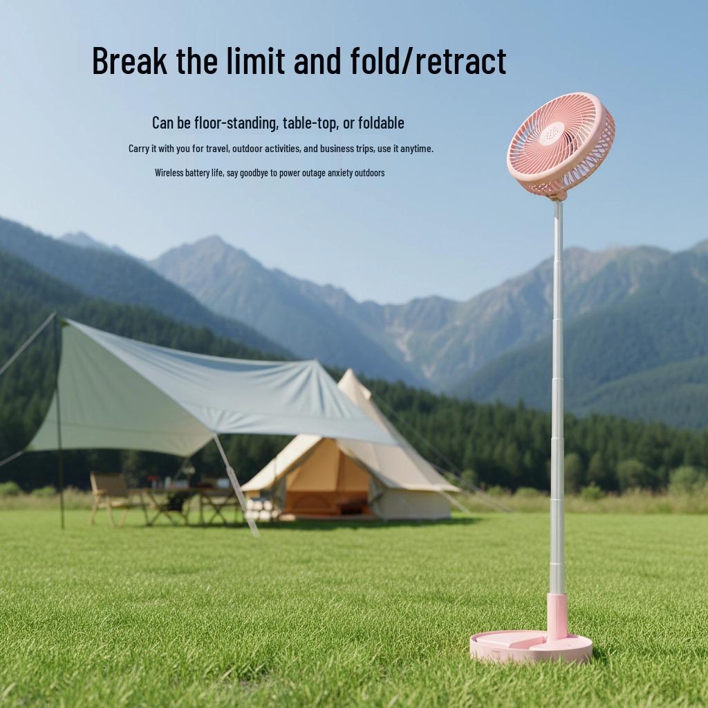 Portable USB Rechargeable Foldable Fan, Silent, Perfect for Home, Desktop, or Floor Use