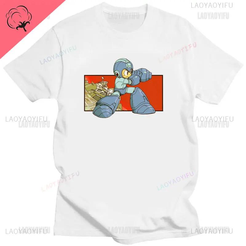 Официальная мужская футболка с выбором персонажа Megaman Футболка с принтом по видеоигре Mega Man Модная летняя хлопковая повседневная мужская футболка в подарок