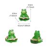 3pcs Green Frog Potted Mat Cartoon Animal Statue  Micro-landscape Accessories