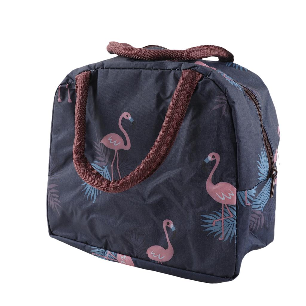 Insulated Lunch Bag Large Capacity Flamingo Pattern Portable Thickened Lunch Bag for School Work