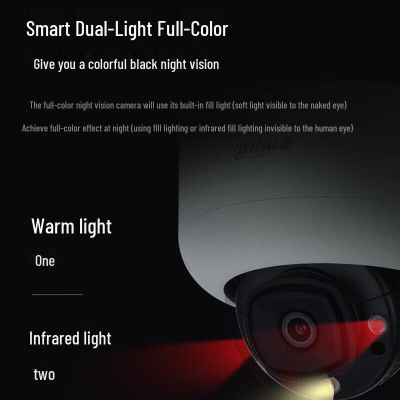 Dahua 4MP Dual-Light AI Face Detection Security Dome Camera CN plug (adapter included)