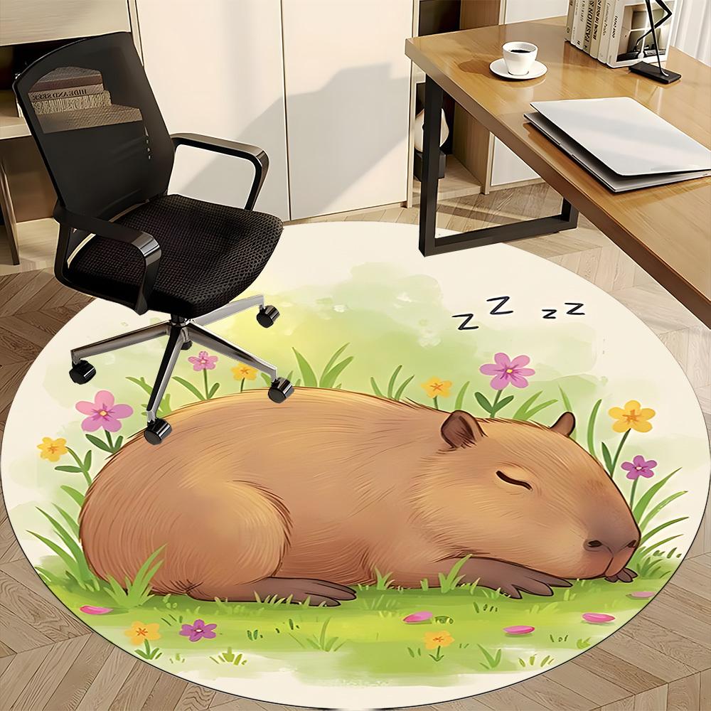 1pc Capybara, Sleepy Chair Carpet for Office, Soft Flannel Throw Mat, Perfect for Office, Holiday Party Decoration Choice yy260209013