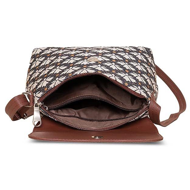 Женская сумка на ремешке из веганской кожи с принтом ручной работы