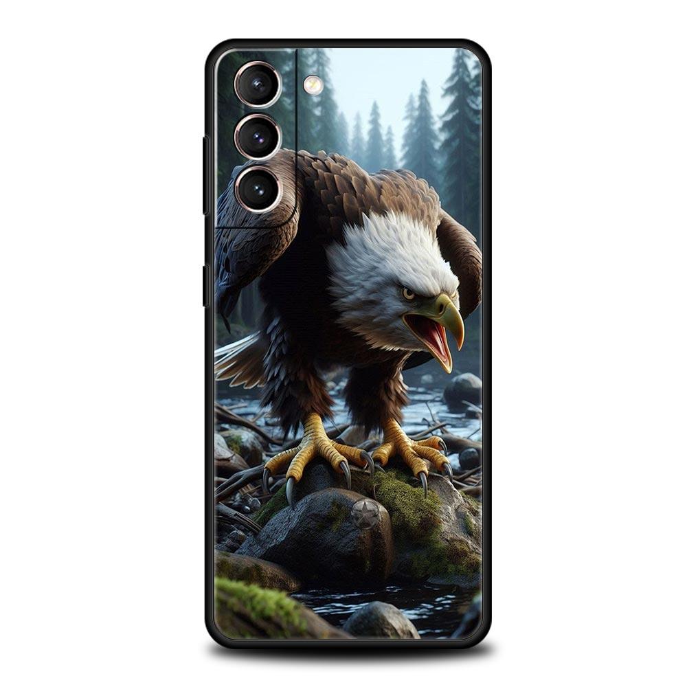 Чехол для телефона Орел Для Samsung Galaxy S26 Ultra S25 Plus S24 FE S23 S22 5G S21 S20 Чехол Черный Мягкий