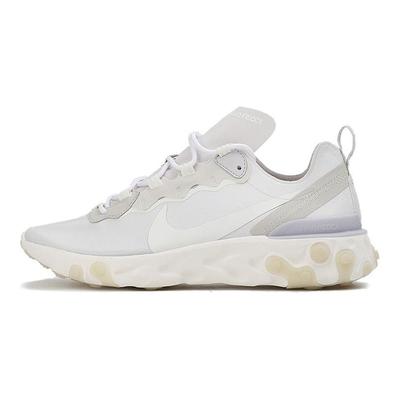 React Element 55 Удобная амортизация Нескользящие Прочные Низкие Повседневные Кроссовки для бега Унисекс Кроссовки Серый Белый CZ3595-015