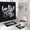4-Piece Cartoon Cute 3D Printing Shower Curtain Bathroom Set Curtain Home Decoration Bathroom Set With Hook