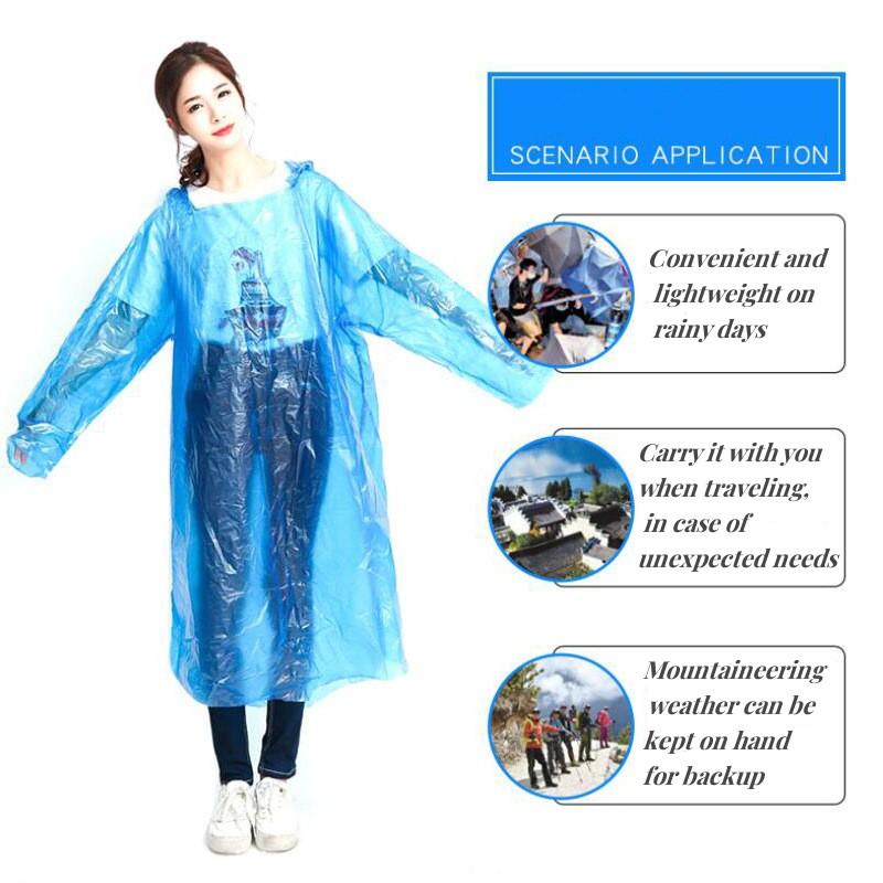 Secondary Raincoat Portable Plastic Ball Rainproof Long Raincoat Portable Outdoor Transparent Raincoat Ball
