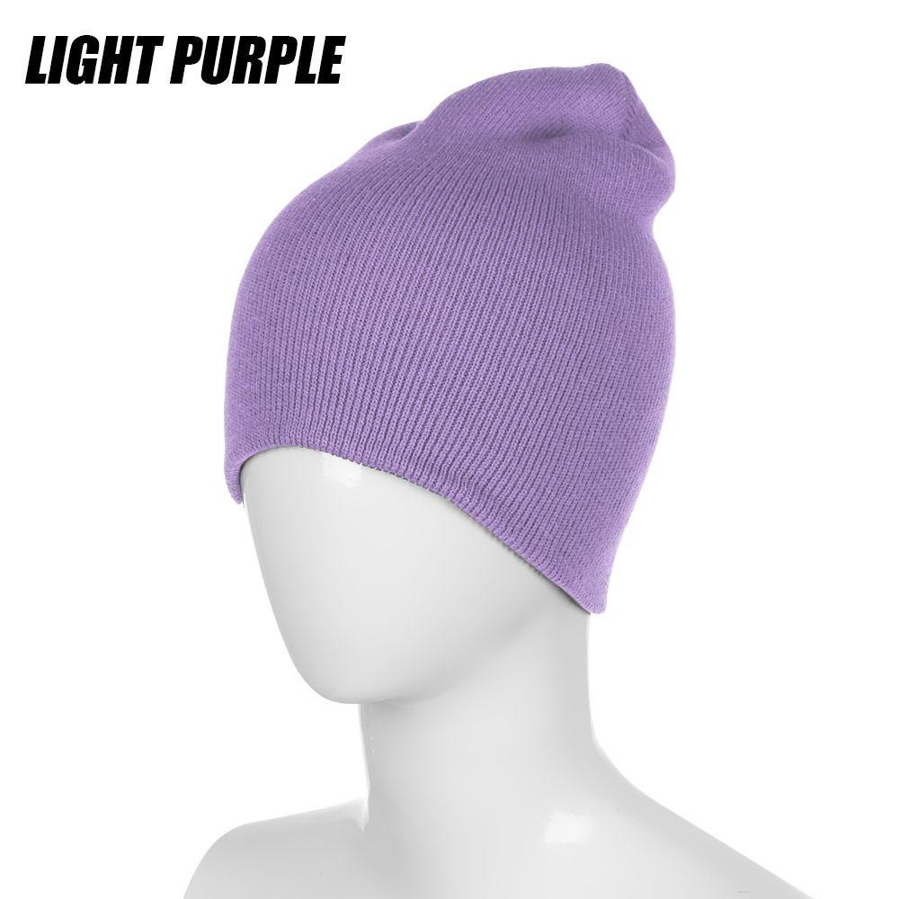 Осень-зима унисекс конфетного цвета повседневная хип-хоп шапка шапка вязаная шапка тюбетейка мягкая