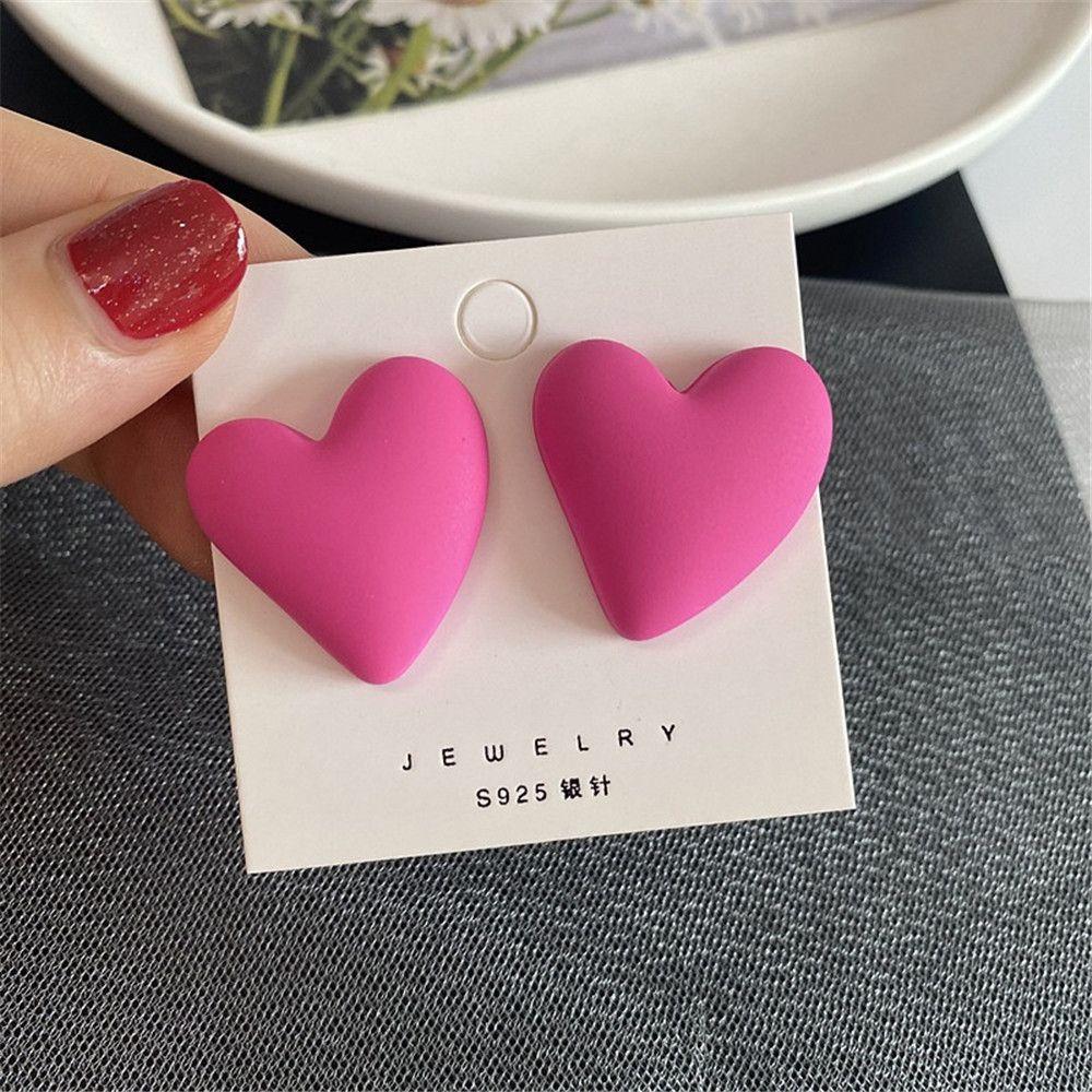Акриловый Простой Дизайн Геометрический Конфетный Цвет Любовь Висячие Серьги Сердце Серьги-Пуссеты Ювелирные Изделия Серьги