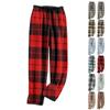 Women Pajama Pants Plush Sleep Pants Soft Elastic Waist Pajama Bottoms Plaid Pants With 2 Pockets