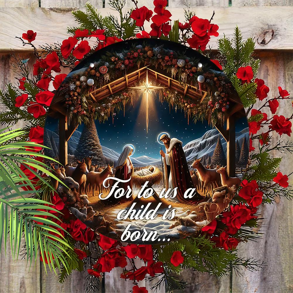 5 шт. Деревянная табличка с изображением духовного вертепа - идеально подходит для церковных дверей и стен | Идеальный христианский подарок