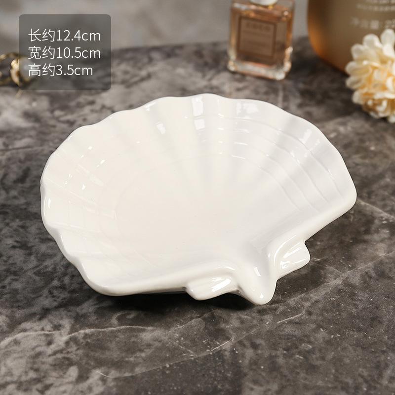 1 PC Ceramic Cartoon Duck Soap Dish Shell Shaped Soap Holder Soap Dish Suitable for Tray Bathroom Accessories Shower Bathtub
