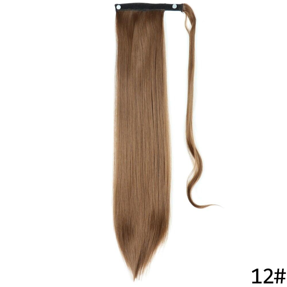 MERISIHAIR Women Long Straight Wrap Around Ponytail Synthetic Fiber Long Straight Wavy Hair Extensions Daily Wear