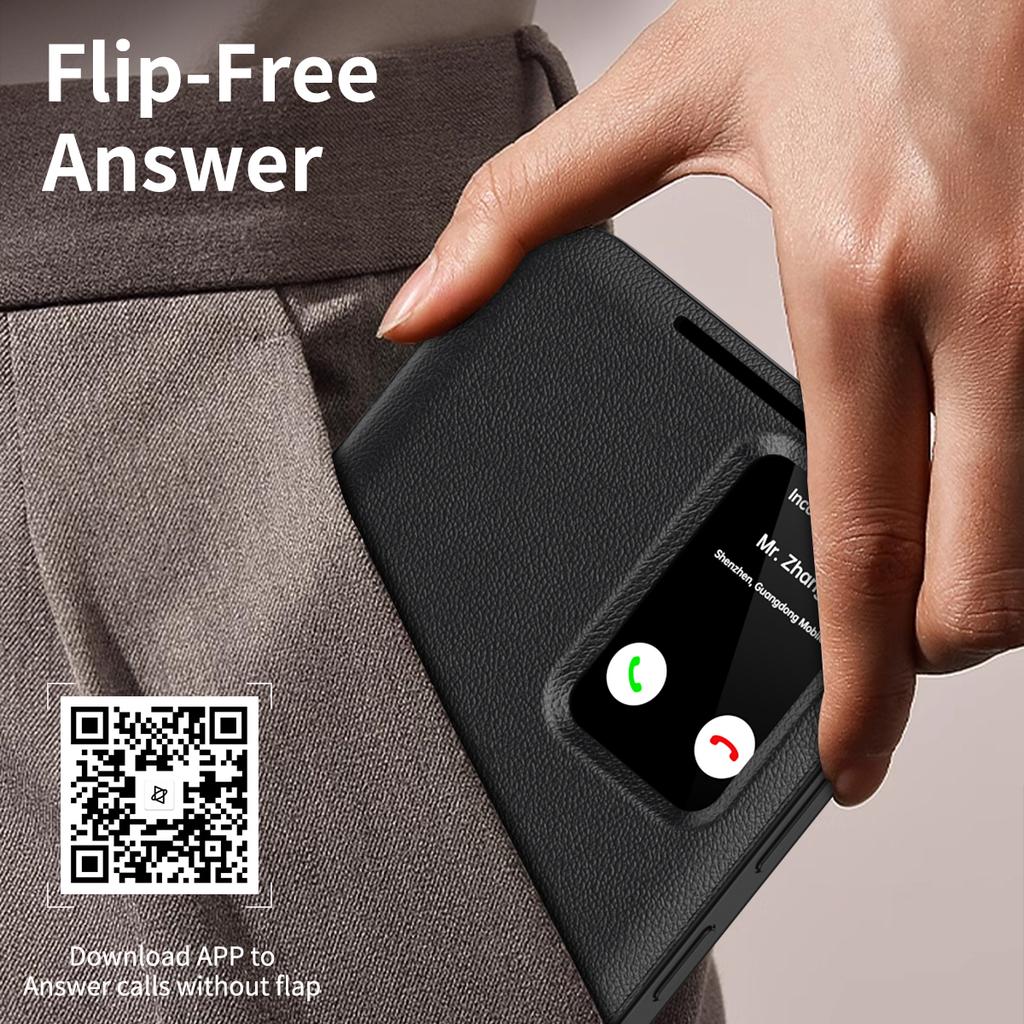 For Samsung Galaxy S24 FE Case with Card Holder Smart View Window Leather Phone Cover