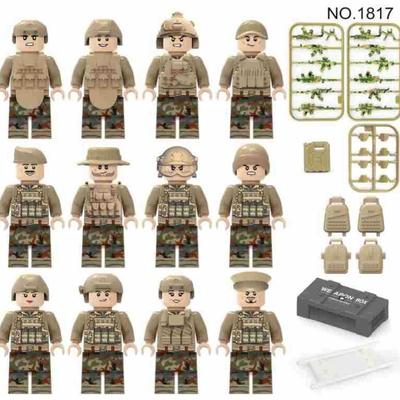 12 шт., сигнальный флаг, военная кукла спецназа, бронежилет, носилки, детский строительный блок, игрушка