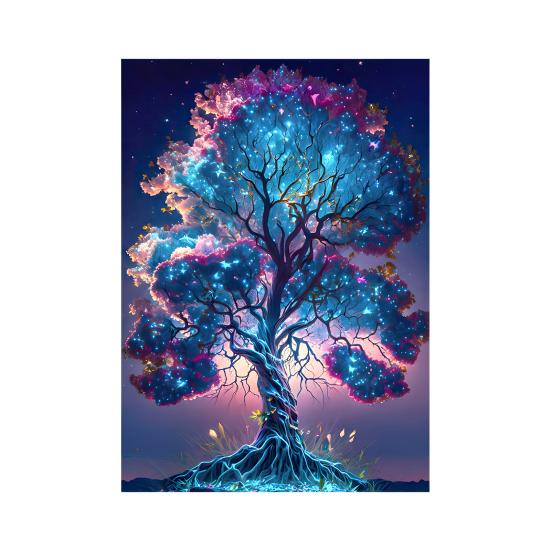 Картина со стразами 5D Дерево Луна Пейзаж Полная дрель Блестящие стразы Вышивка Красочные DIY Художественные ремесла Ручная работа Украшение стен дома Горный хрусталь