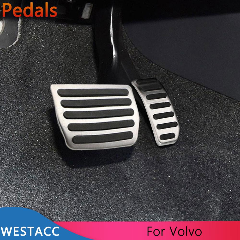 Чехол для автомобильных педалей из нержавеющей стали для Volvo V40 C30 C70 S40 2013-2018, чехлы для педалей тормоза, топлива, газа