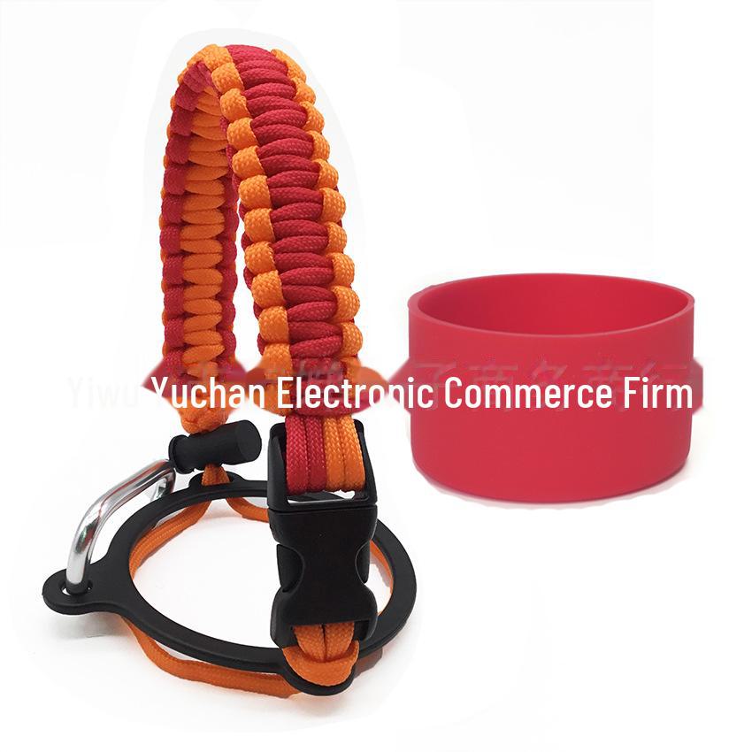 Top Thermos Cups with Silicone Non-Slip Sleeves, Hand-Woven Ropes, and Cup Handles